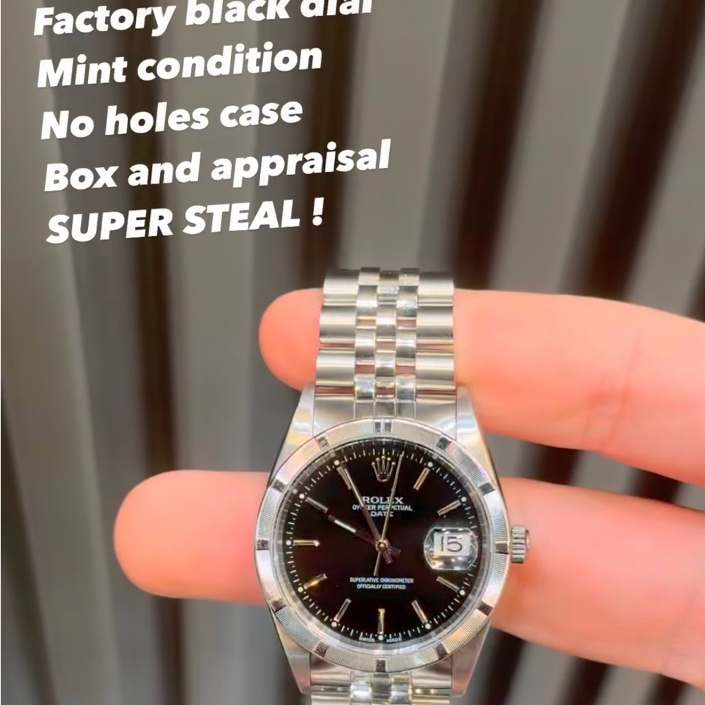 Rolex Silver and Black Watch